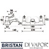 Bristan Lever Bath Filler with 3 Inch Levers Dimensions